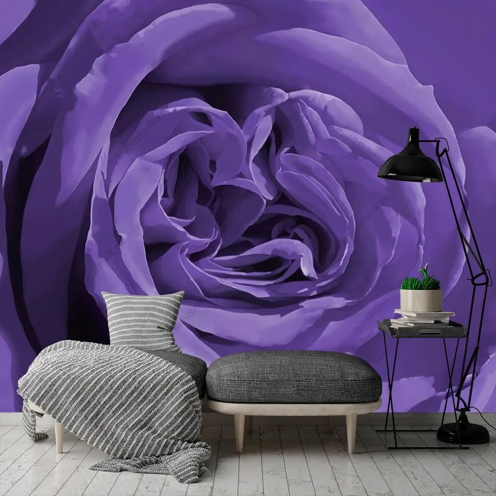Фотообои в интерьере сиреневая роза  9-1431 фото