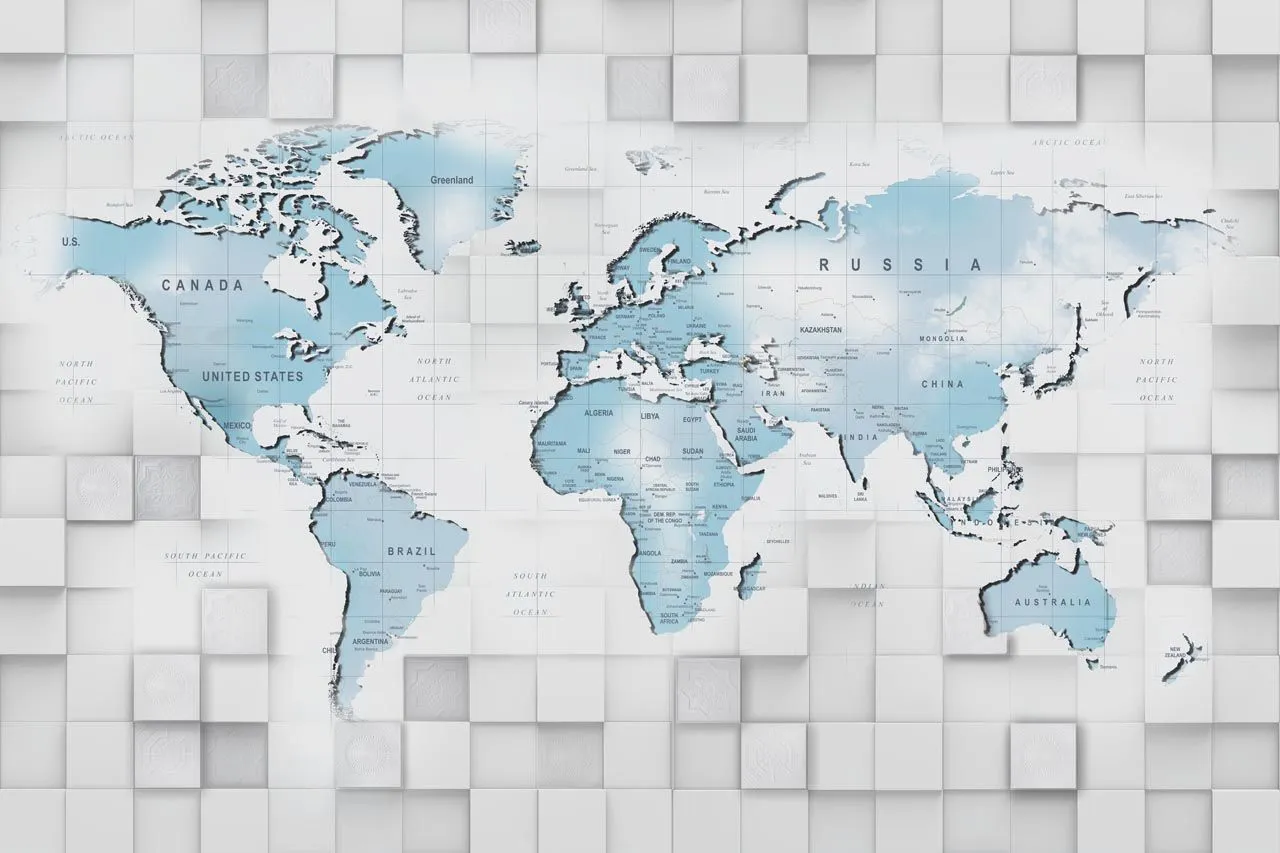 Фотообои в интерьере 3д карта  13-560 фото