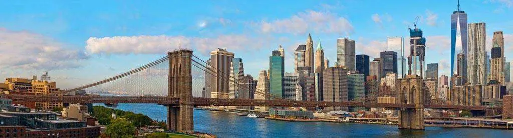 Фотообои в интерьере бруклинский мост над рекой  9-834 фото