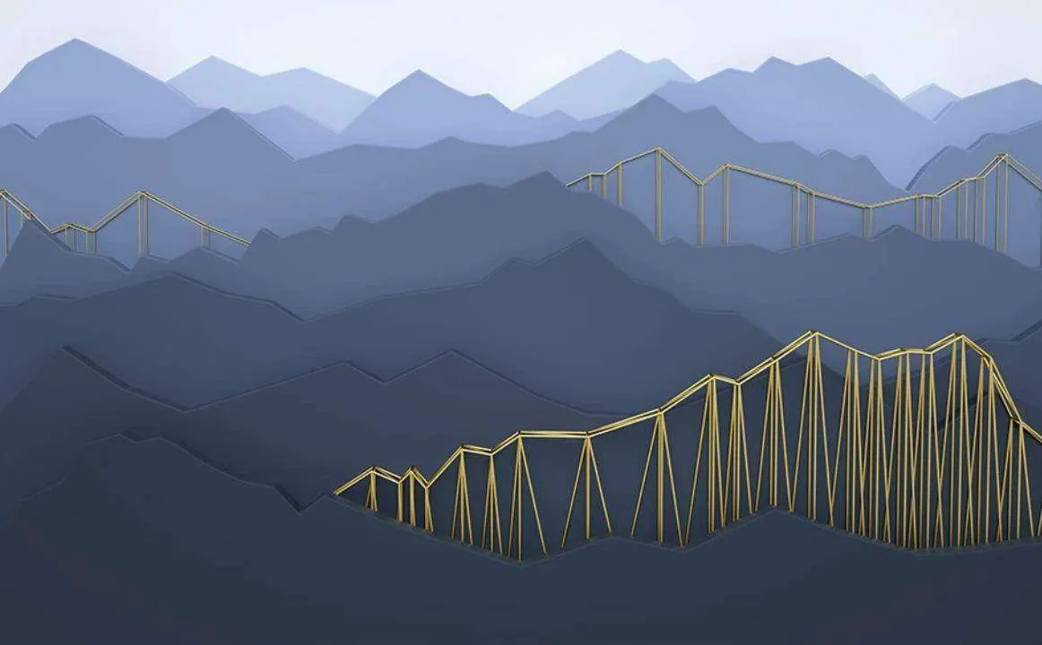 Фотообои в интерьере 3д горы синие  15-453 фото