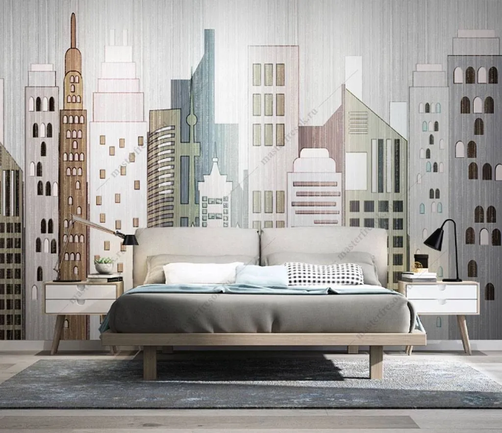 Фотообои в интерьере урбанистика  15-846 фото