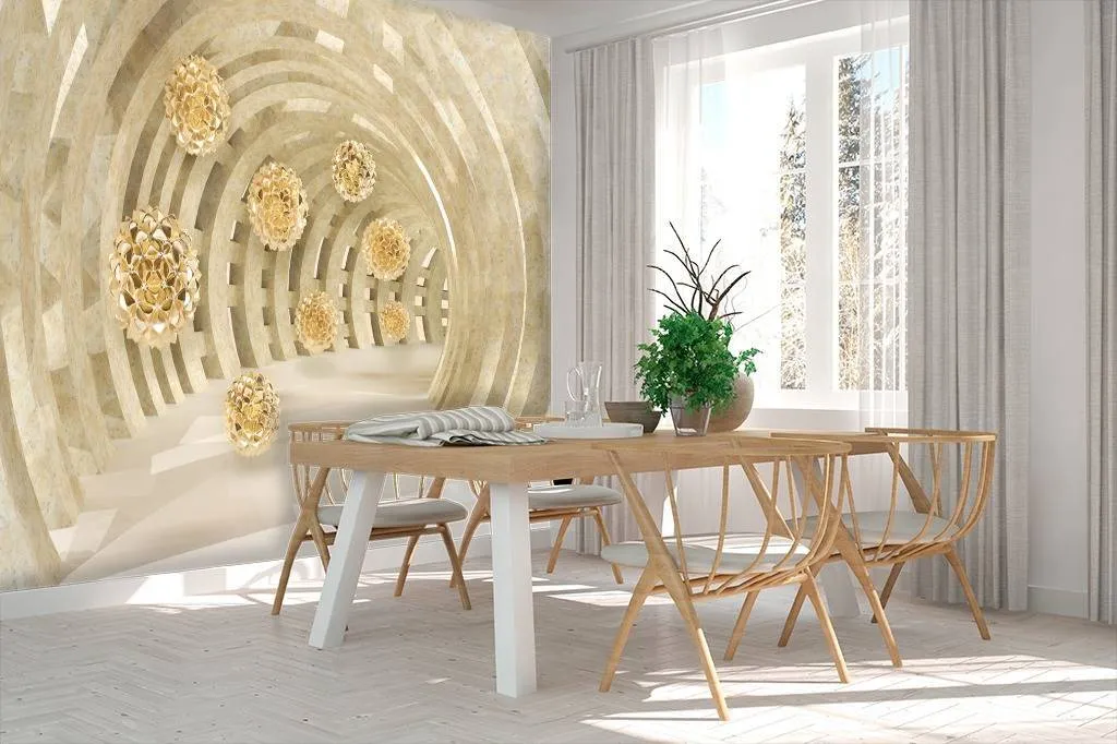 Фотообои Бежевый тоннель  10-623