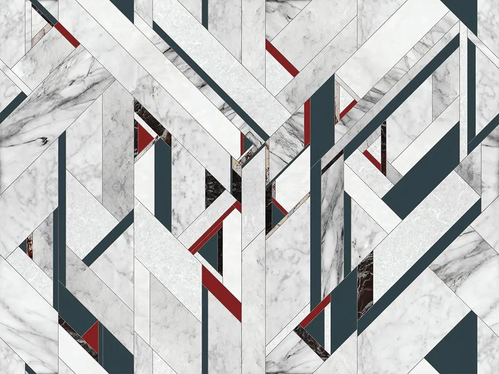 Фотообои в интерьере геометрия на мраморе  9-1252 фото