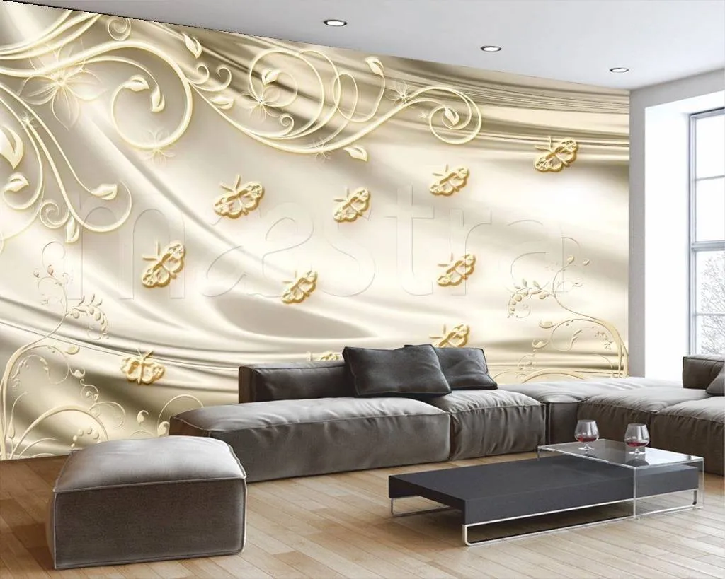 Фотообои в интерьере 3д золотые фотообои с виньетками  10-482 фото