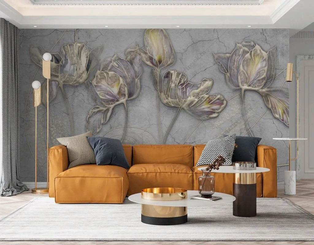 Фотообои Маки барельеф  13-566