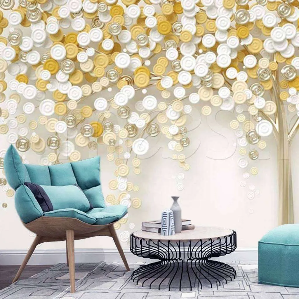 Фотообои в интерьере 3д фон дерево  15-031 фото