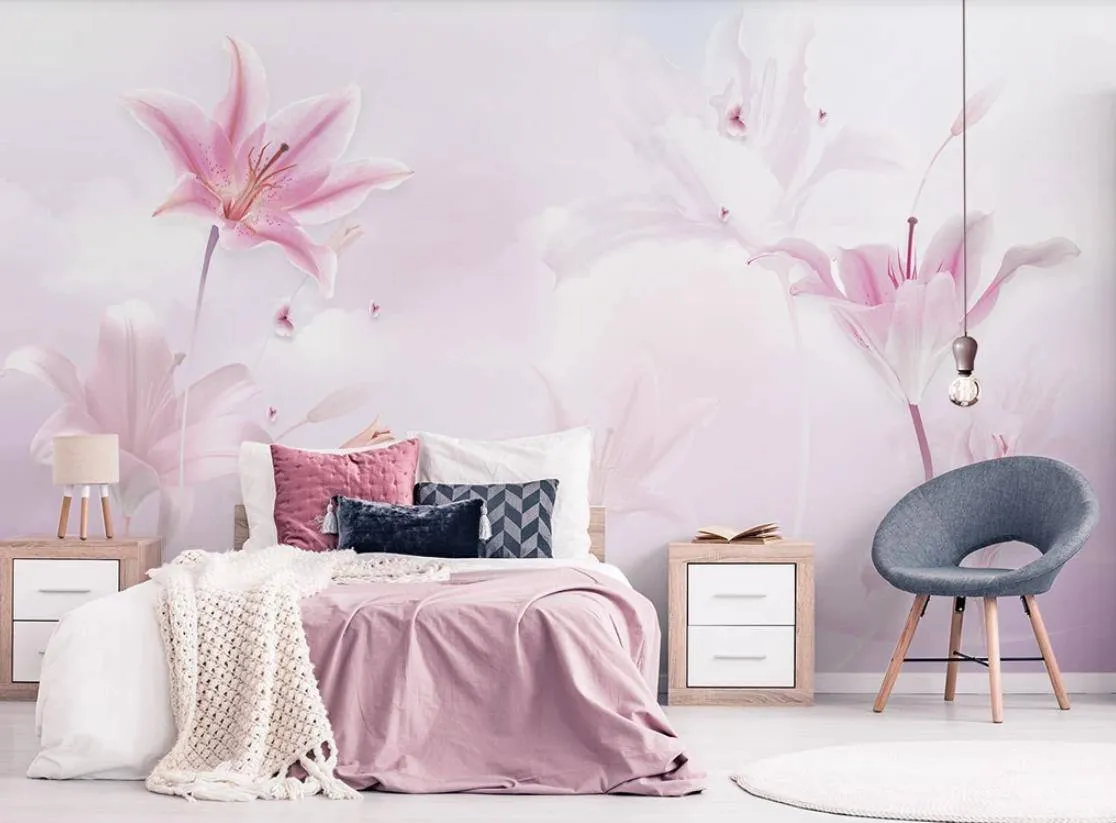 Фотообои Розовые цветы 3д  15-451