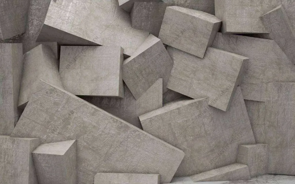 Фотообои в интерьере серая геометрия  15-814 фото