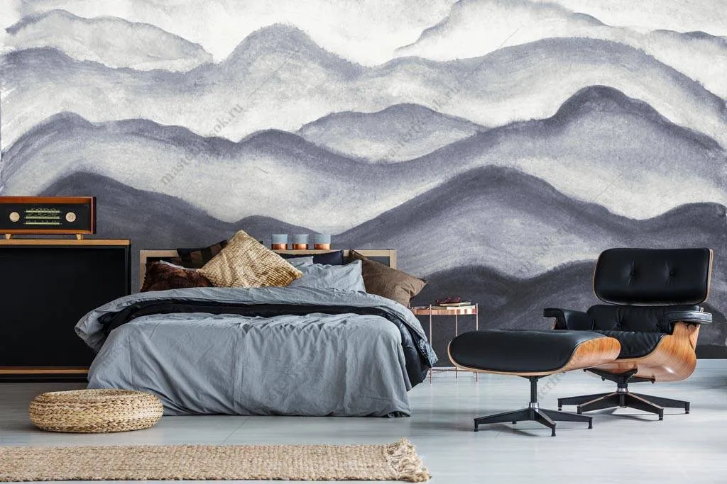 Фотообои Синие 3д холмы  9-1365