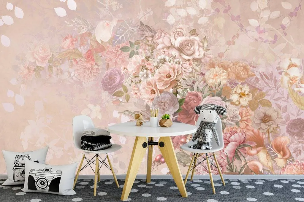 Фотообои в интерьере красивый букет  13-081 фото