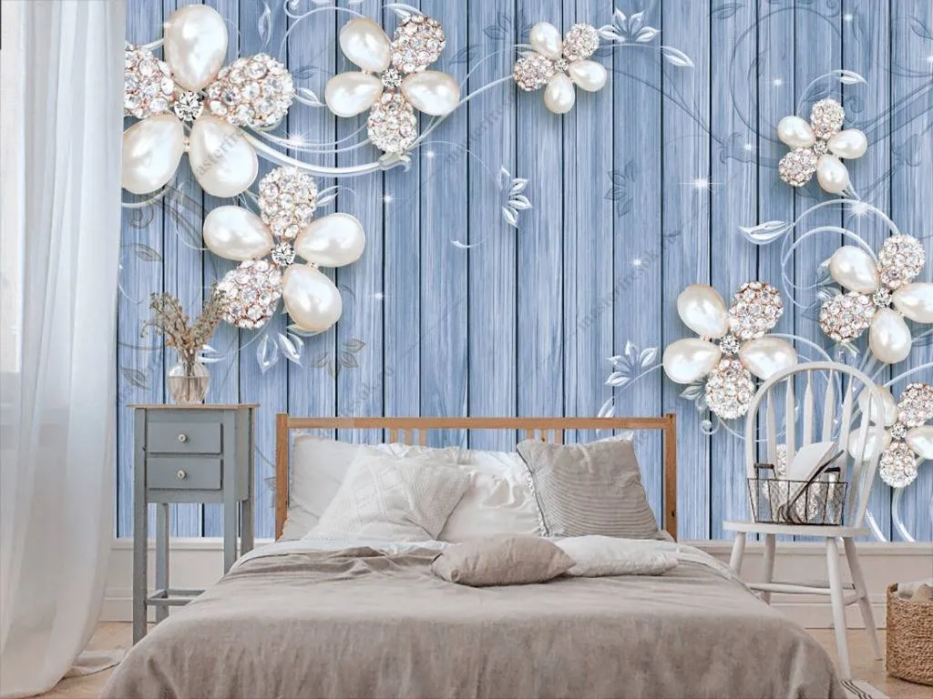 Фотообои в интерьере 3д цветы на щите  10-639 фото