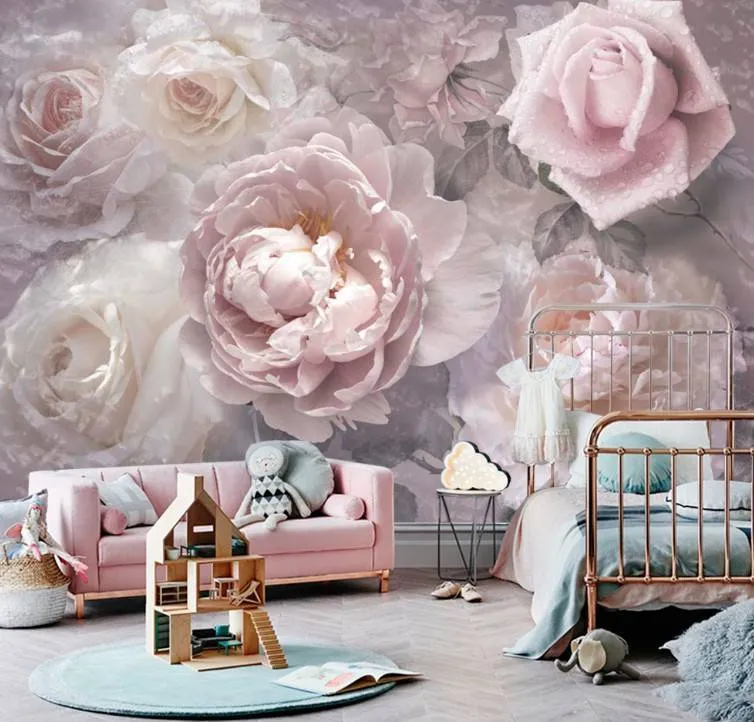 Фотообои в интерьере натюрморт "3d пионы"  7-882 фото