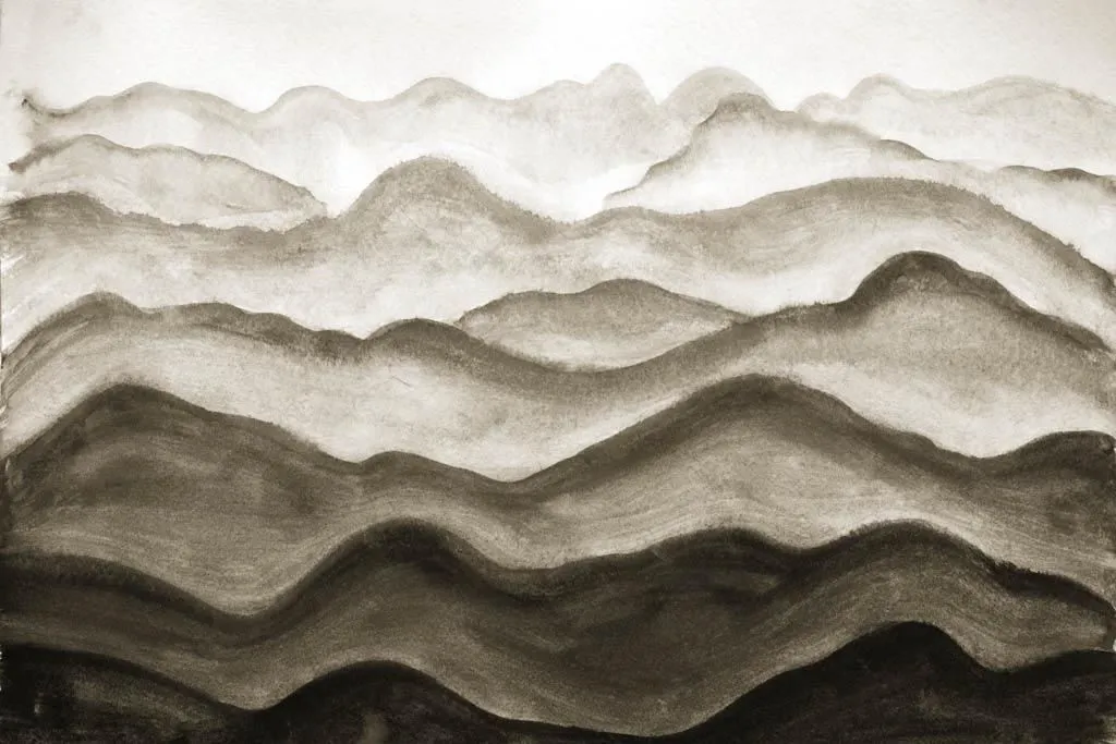 Фотообои в интерьере серо-черные холмы  9-1363 фото