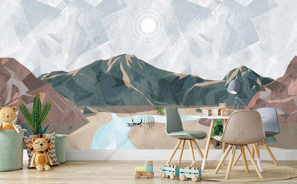 Фотообои Полигональные горы 3д  9-1257