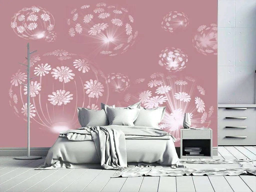 Фотообои в интерьере одуванчики 3д  13-076 фото