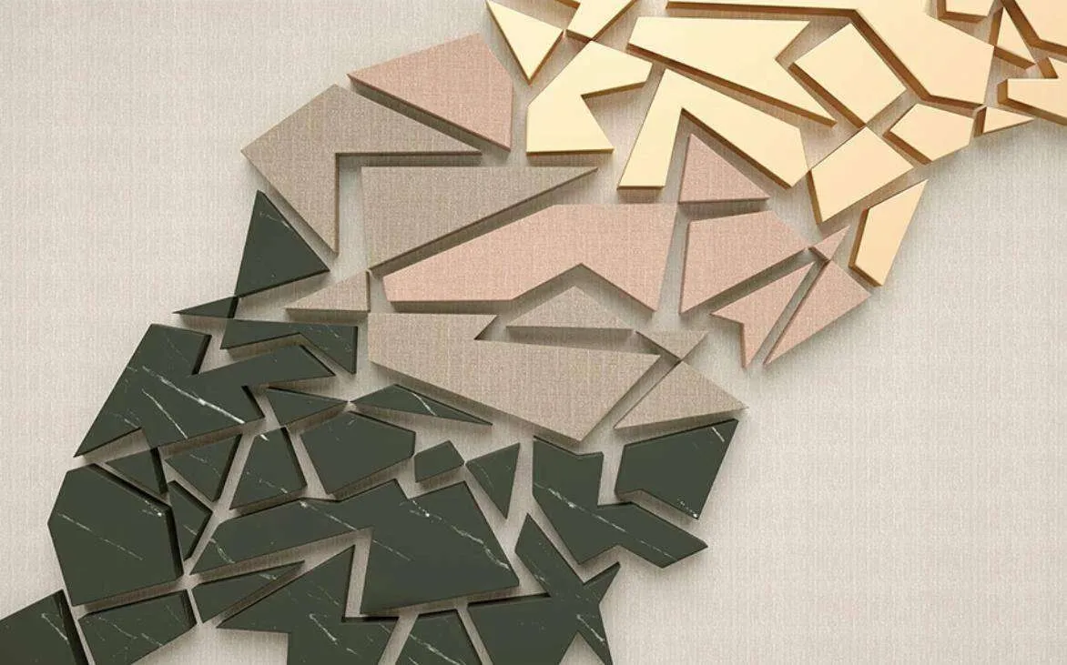 Фотообои в интерьере 3д осколки  15-438 фото