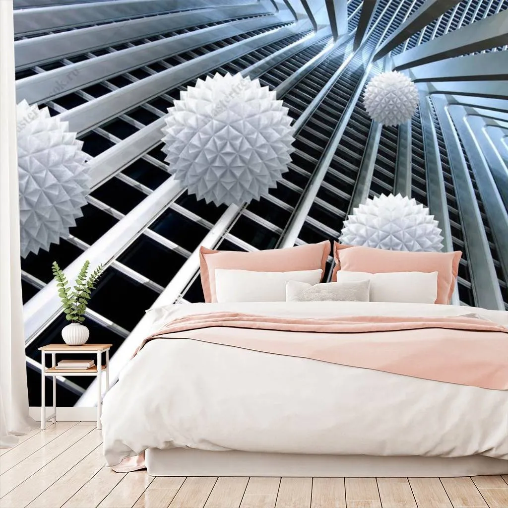 Фотообои 3д фактурные шары в полете  10-792