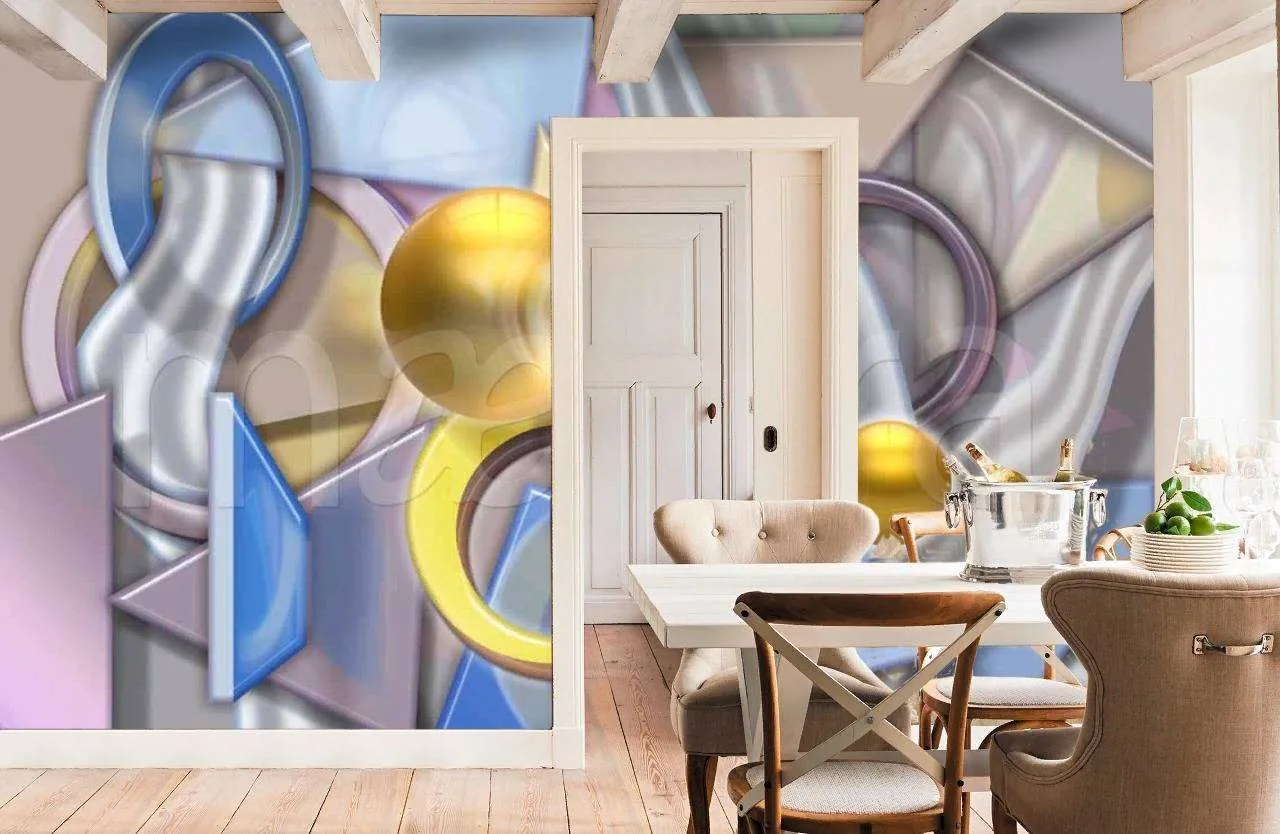 Фотообои в интерьере абстракция геометрическая  7-710 фото