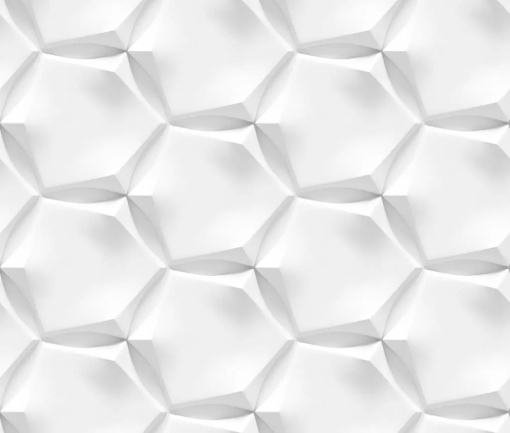 Фотообои в интерьере 3д белые крупные соты  10-817 фото