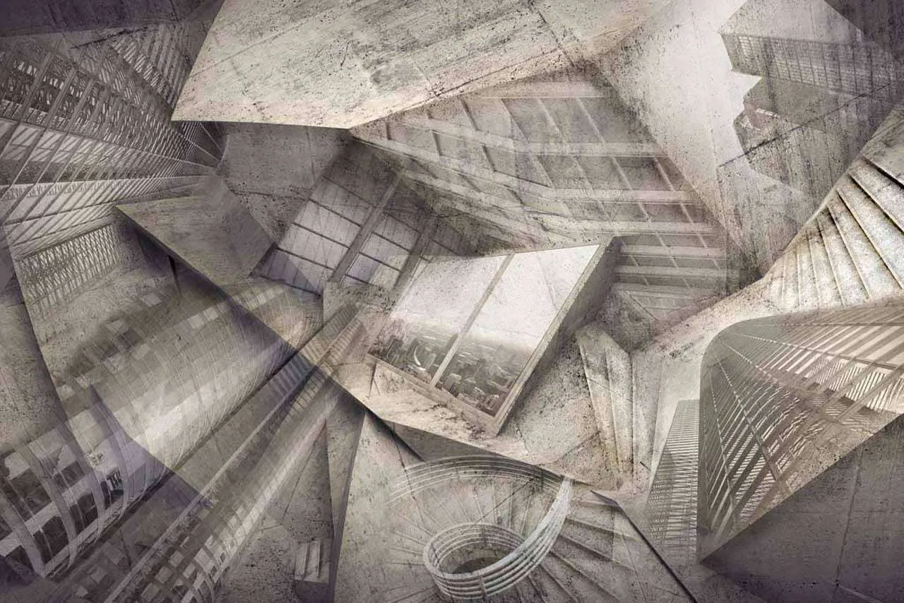 Фотообои в интерьере абстракция, серая картинка  7-380 фото