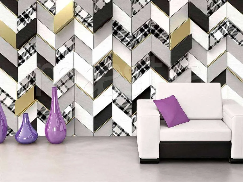 Фотообои в интерьере мозаика 3д  15-019 фото