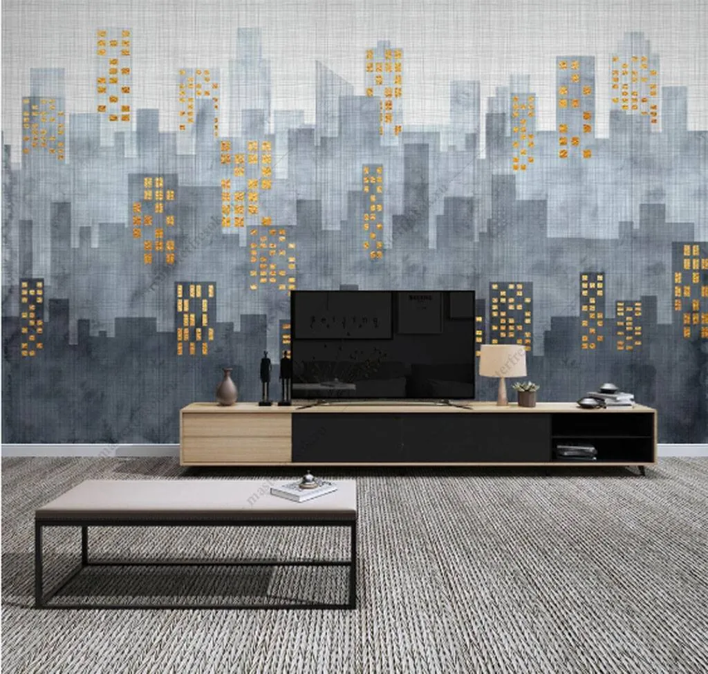 Фотообои в интерьере ночной город  15-863 фото