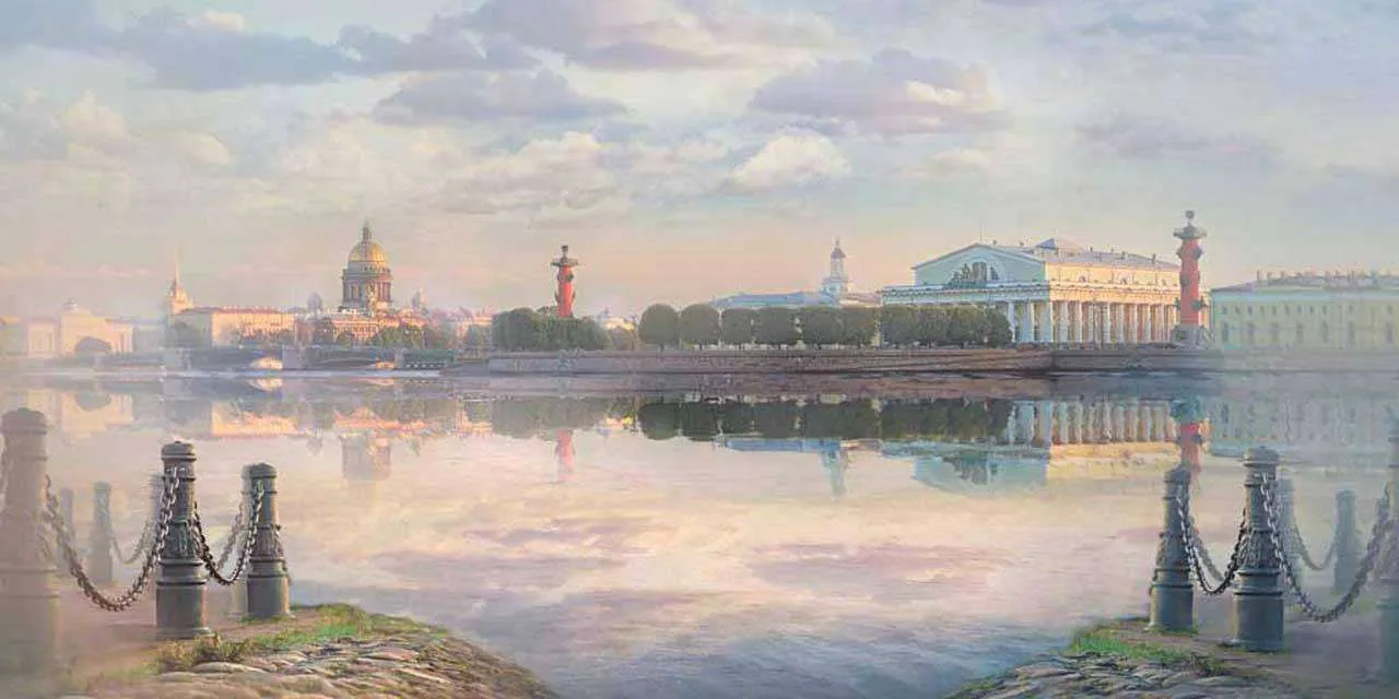 Фотообои в интерьере вид на набережную санкт петербурга  7-506 фото