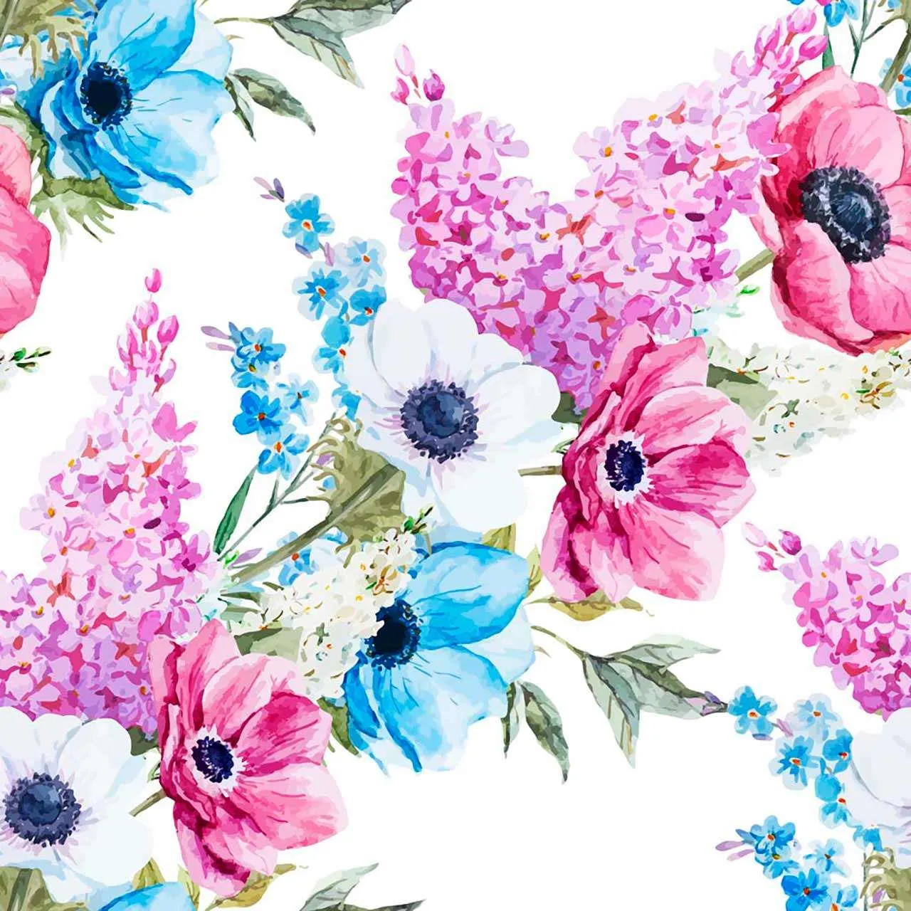 Фотообои в интерьере букет розовый и голубой  9-089 фото