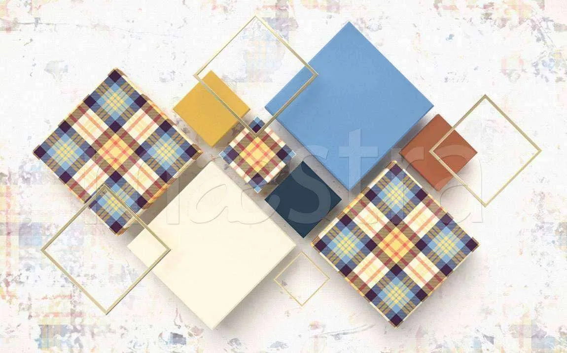 Фотообои в интерьере 3д четырехугольник  15-026 фото