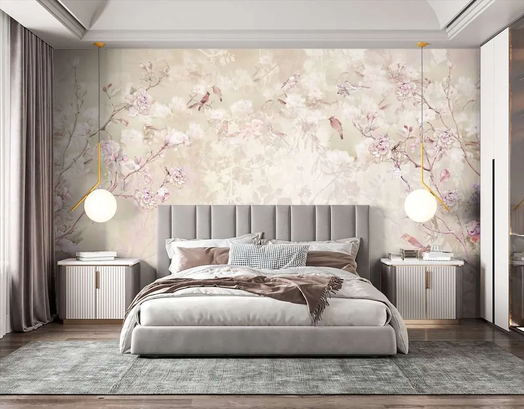 Фотообои Бесшовные обои на стену:  Нежная сакура. Артикул: 13-424  
