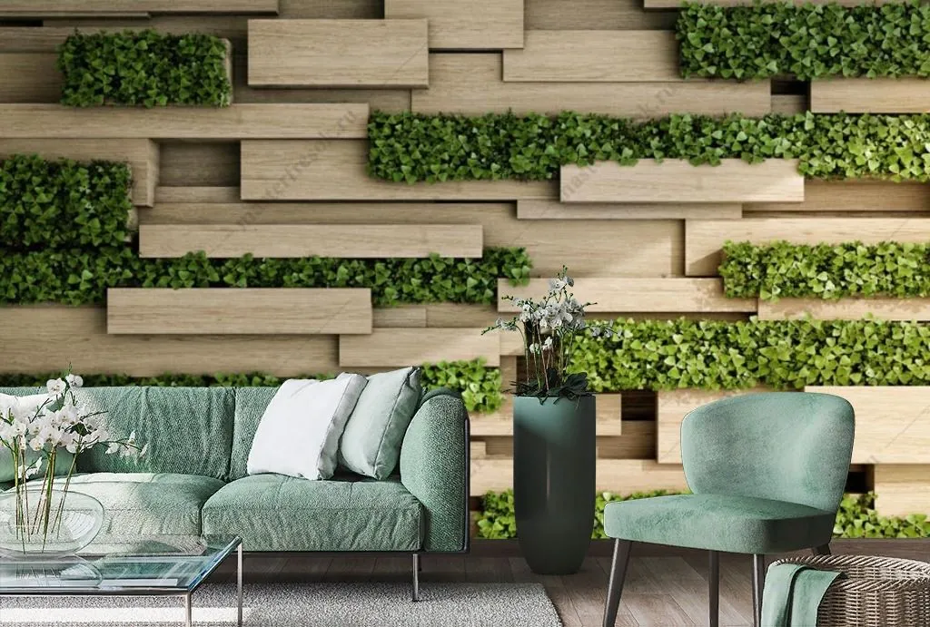 Фотообои в интерьере живая 3д стена  10-885 фото