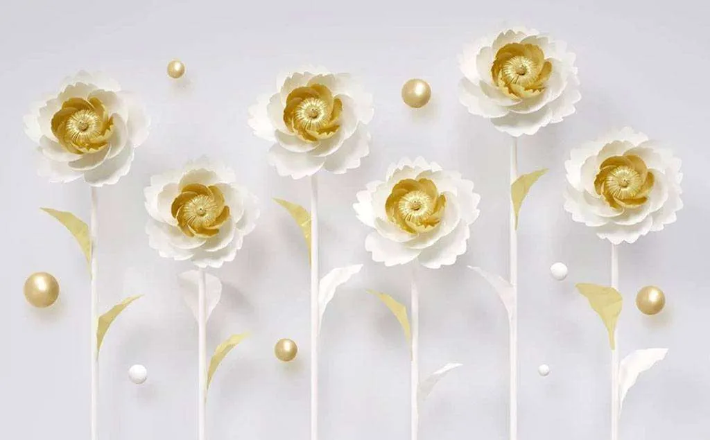 Фотообои в интерьере 3d цветы  15-598 фото