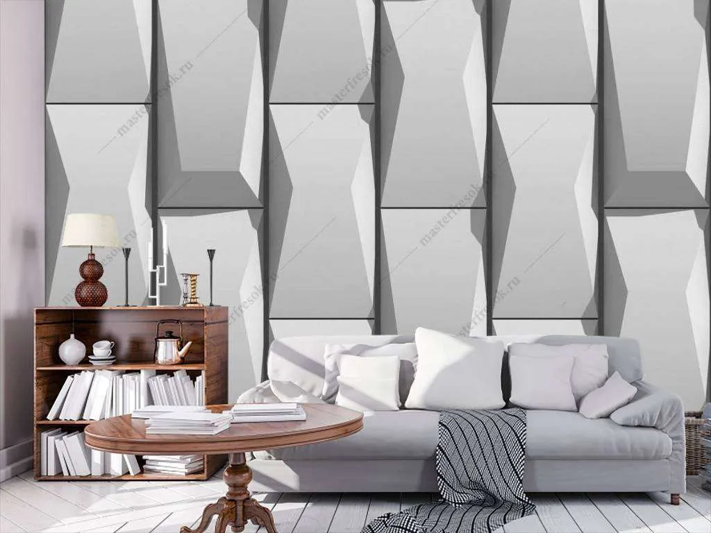 Фотообои в интерьере 3д объемный кирпич  10-804 фото