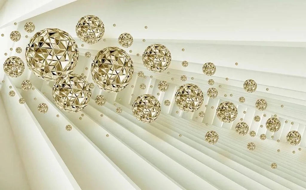 Фотообои в интерьере золотые шары  15-731 фото