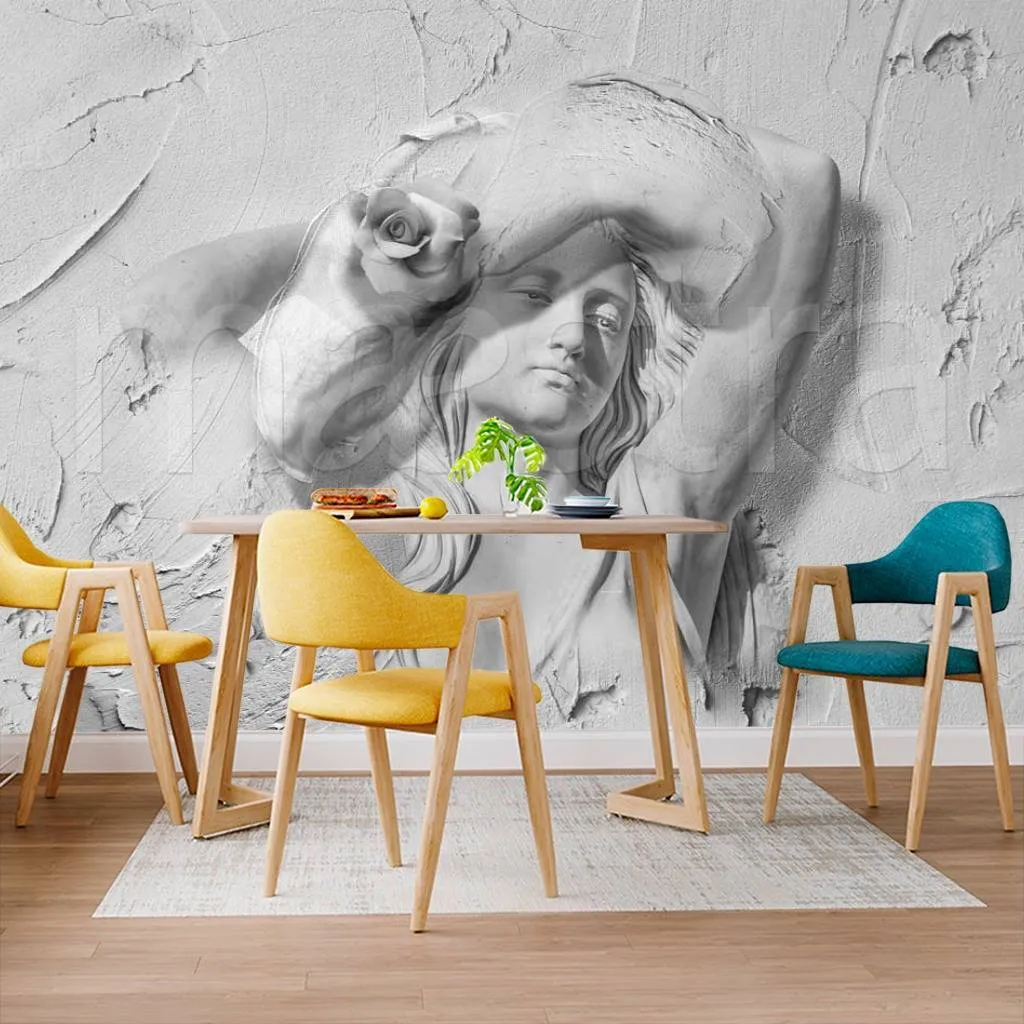 Фотообои в интерьере девушка в шляпе  7-493 фото