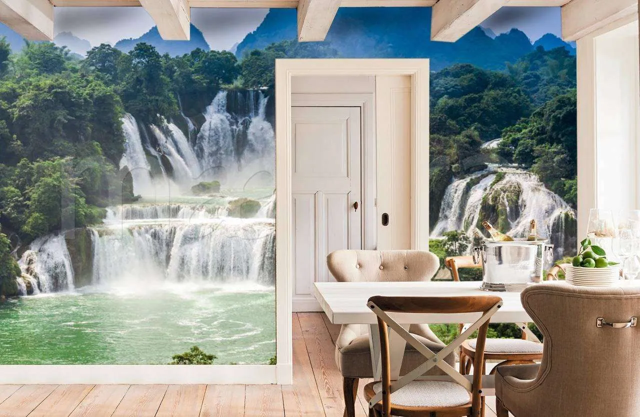 Фотообои в интерьере водопад в национальном парке хорватии  9-869 фото
