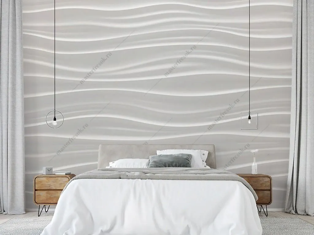 Фотообои в интерьере 3d волны  10-977 фото