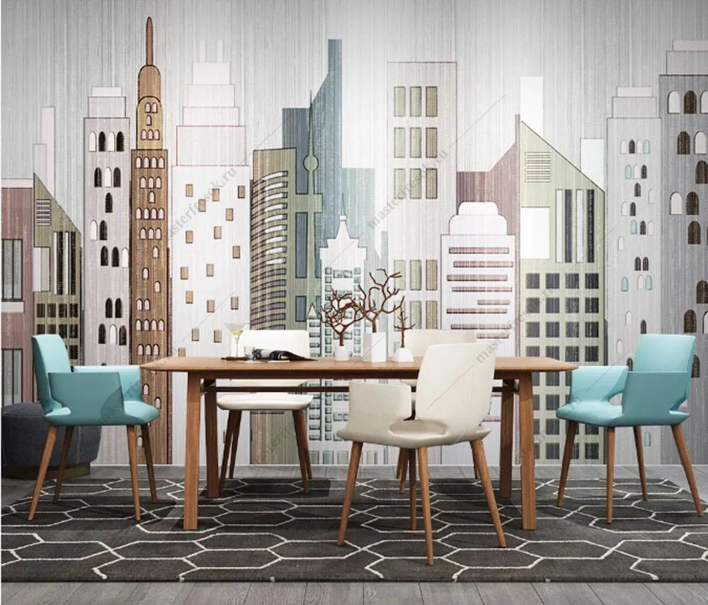 Фотообои в интерьере урбанистика  15-846 фото