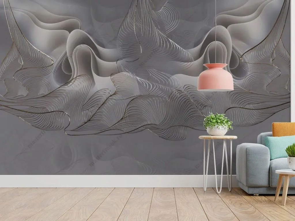 Фотообои в интерьере флюид арт абстракция 3д  13-650 фото