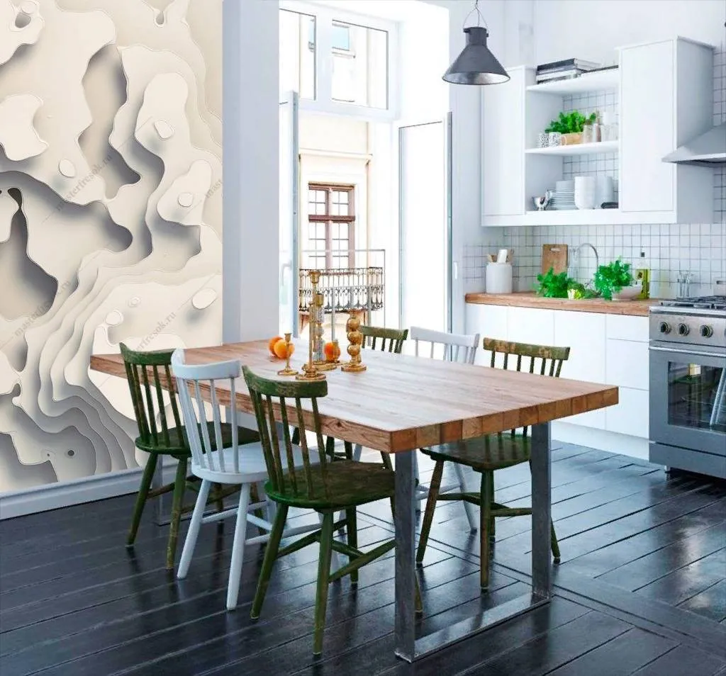 Фотообои в интерьере белая текстура  10-869 фото