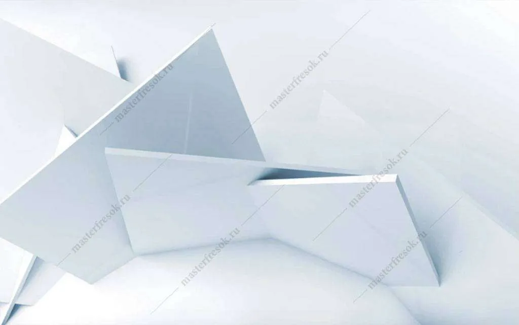 Фотообои в интерьере белая геометрия  15-813 фото