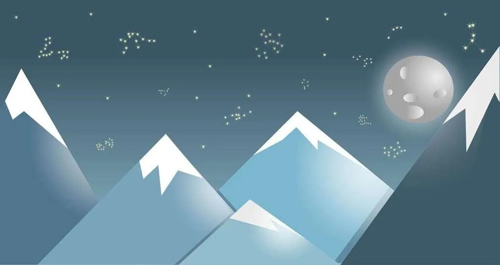 Фотообои в интерьере горы ночью  12-855 фото