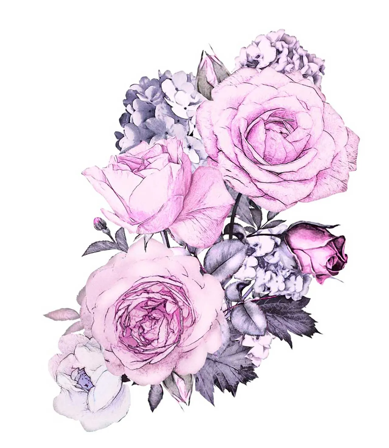 Фотообои в интерьере букет розовых цветов  9-078 фото