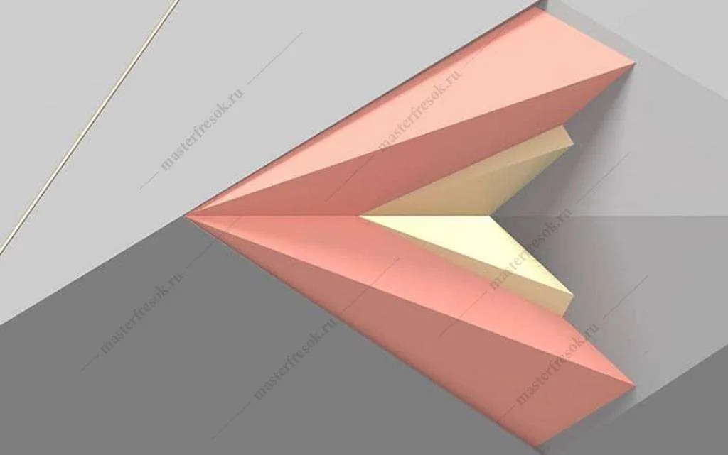 Фотообои в интерьере красный геометрический фон  16-089 фото