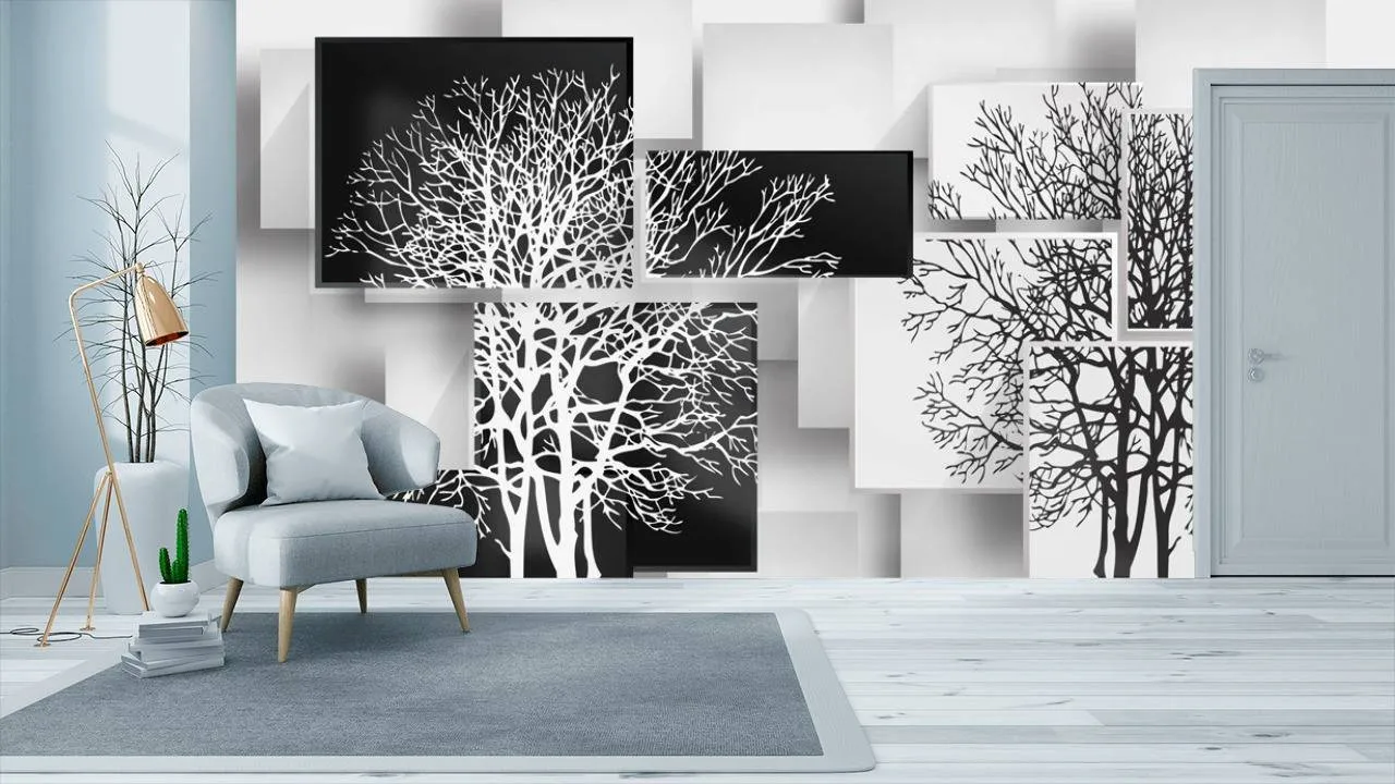 Фотообои в интерьере 3д деревья  10-605 фото