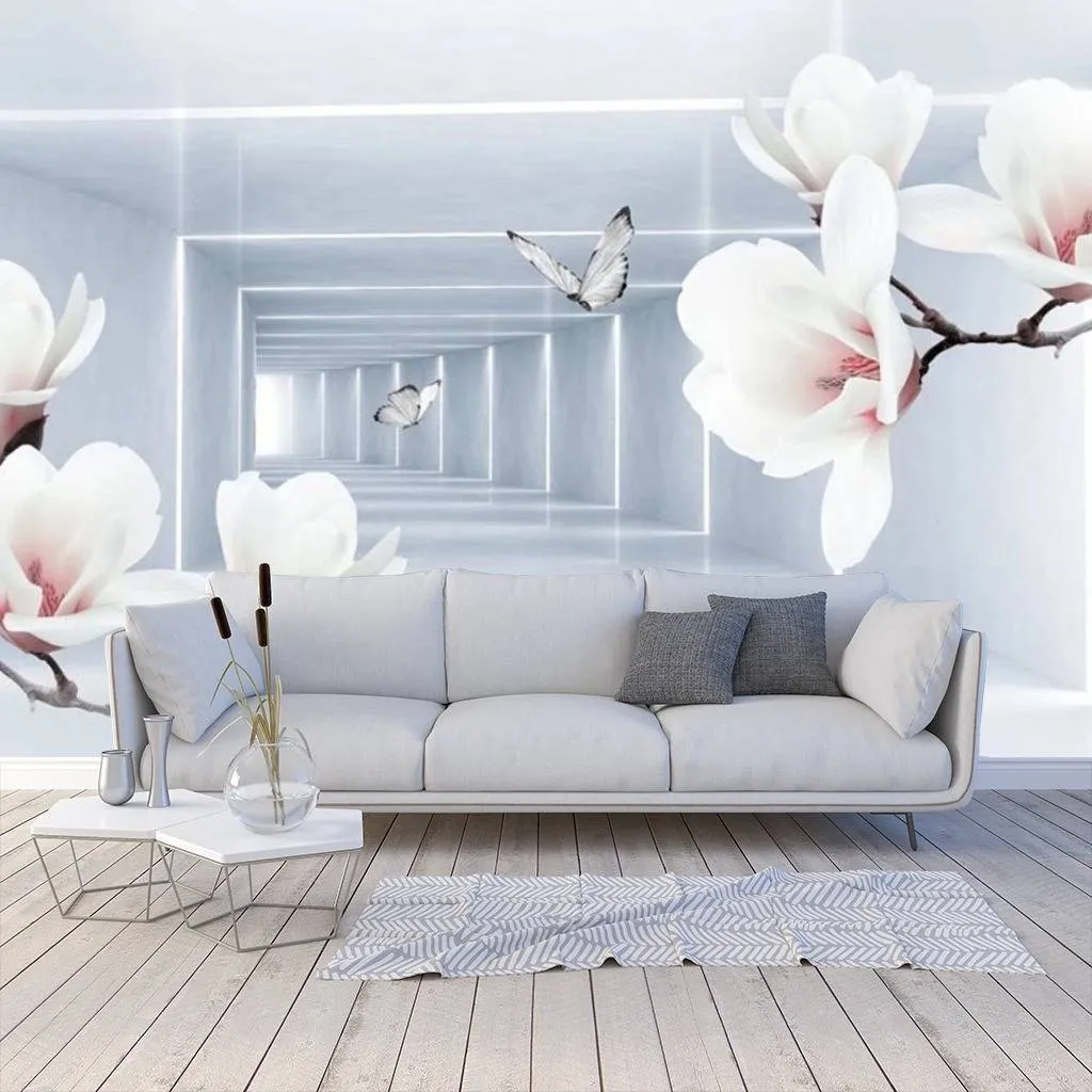 Фотообои в интерьере цветы в тоннеле  15-720 фото