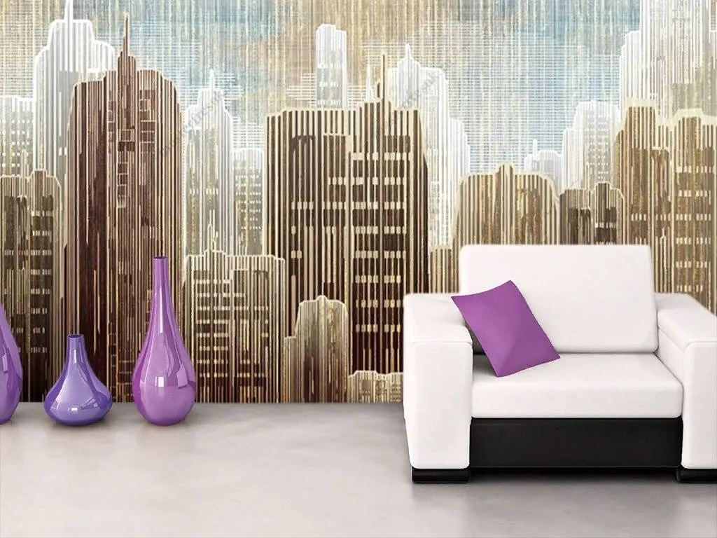 Фотообои в интерьере современный город  15-845 фото