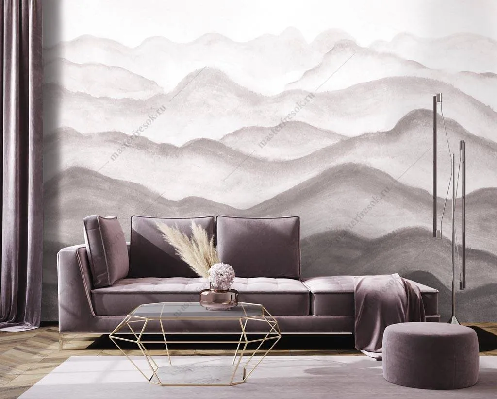 Фотообои Серые рельефные волны  9-1364