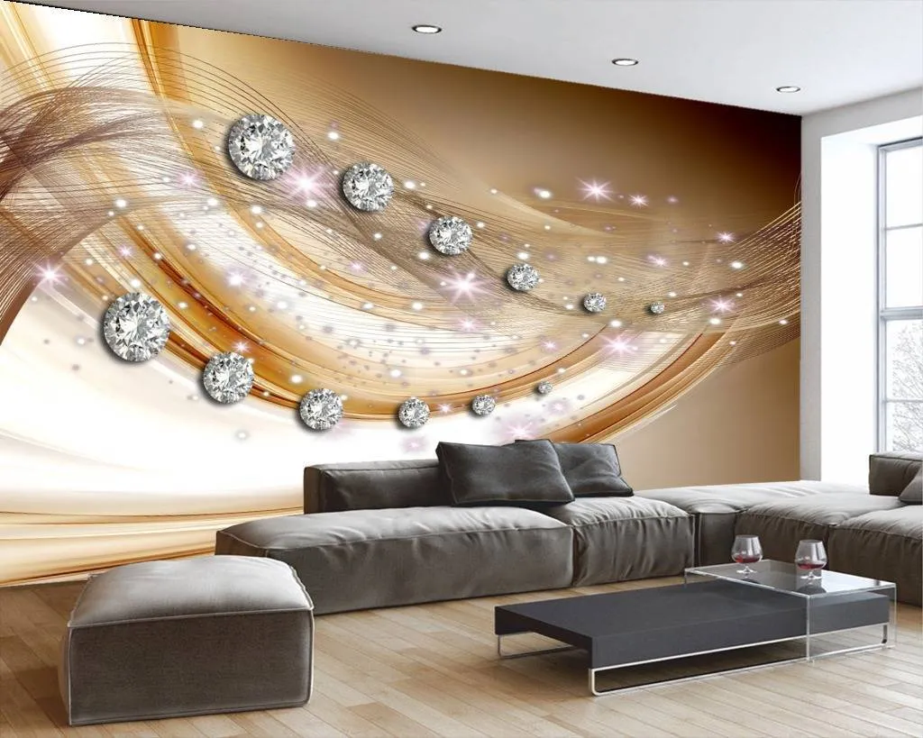 Фотообои в интерьере волна из нитей  10-601 фото