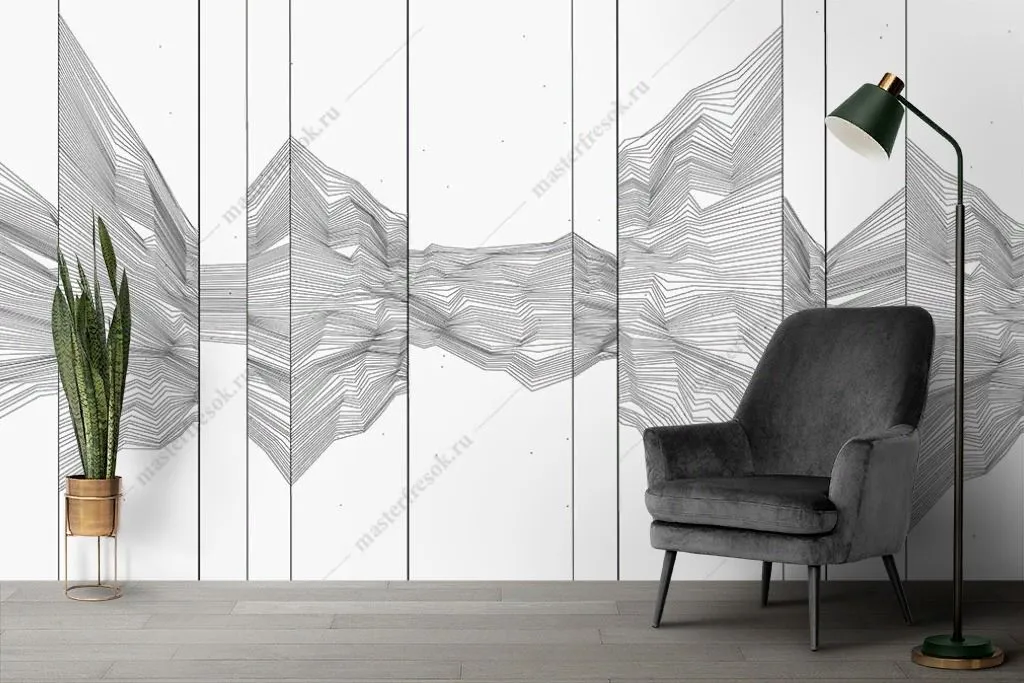 Фотообои Линии на белом фоне  9-1456